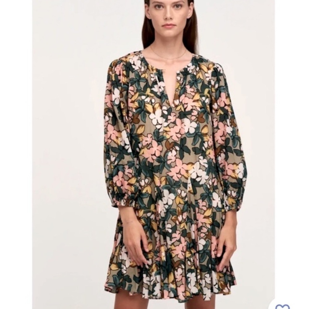 Velvet by Graham & Spencer Floral Mini Dress Long Sleeve Boho Romantic NWT XS